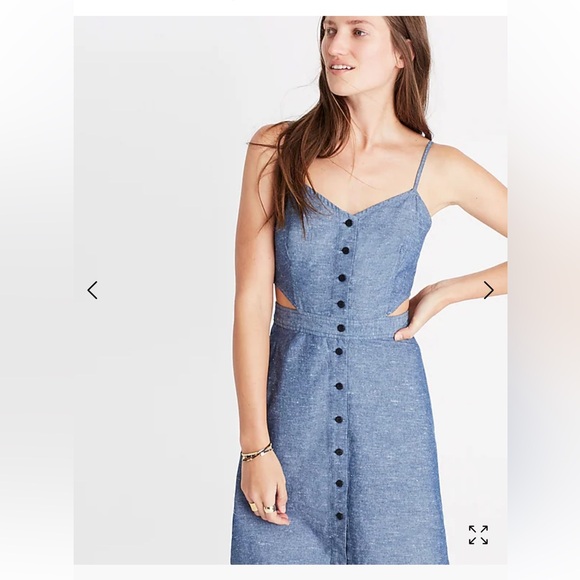 Madewell Chambray Cutout Cami Mini Dress in Classic Indigo - Picture 4 of 11
